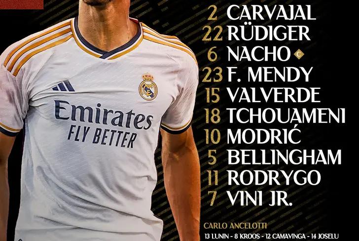 El once del Real Madrid para medirse al Atlético por la Supercopa