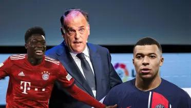 Las palabras de Javier Tebas sobre la llegada de Davies y Mbappé al Real Madrid.