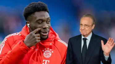 Alphonse Davies y Florentino Pérez Foto: Fichajes y Marca