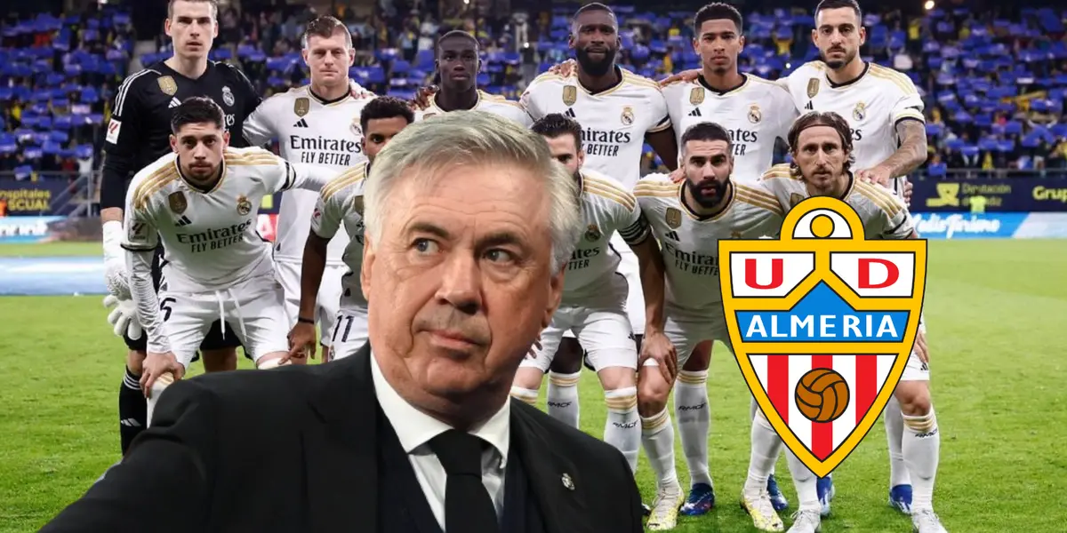 Ancelotti no rota en el encuentro contra el Almería.