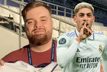 El popular streamer, reconocido aficionado del Real Madrid, también le demostró su afecto al uruguayo