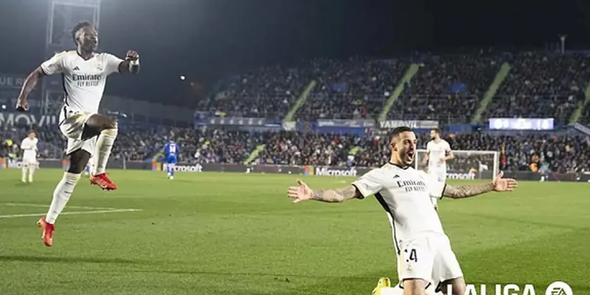 Joselu celebra el segundo gol. Imagen: LaLiga