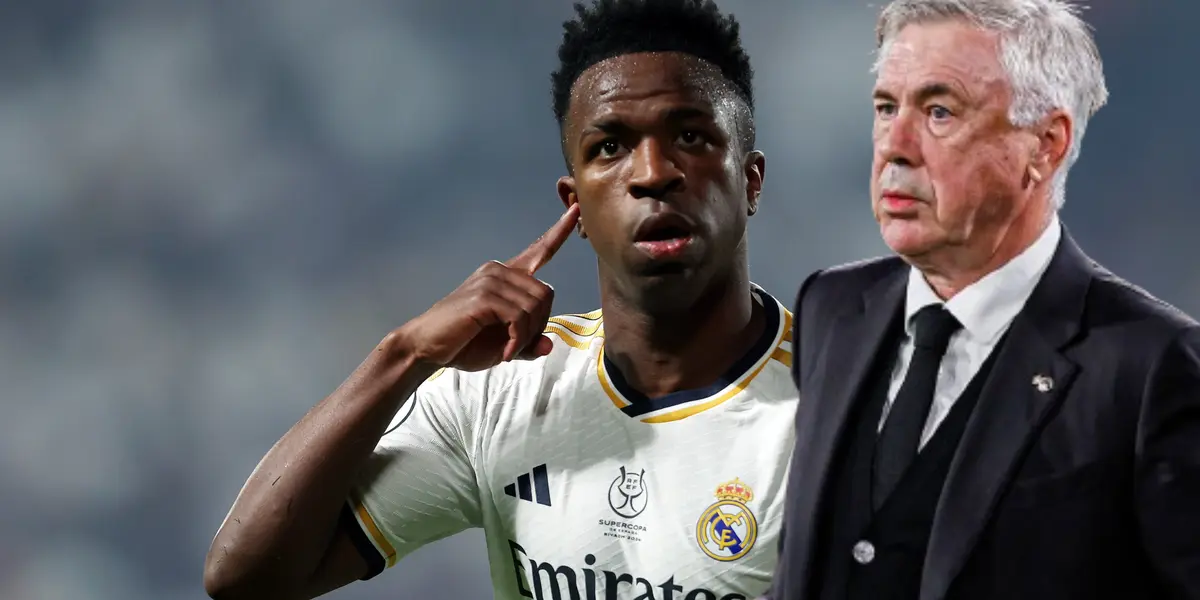 Tras marcar tres goles, el reto que se llevó Vinicius por parte de Ancelotti 