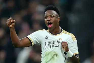 Vinicius celebrando el segundo gol contra el Almería. Imagen: LaSexta.